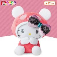 パンダハローキティ レースリボンBIGぬいぐるみ A.ピンク