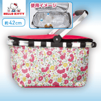 ハローキティ 小花柄ひんやりバスケット A.ピンク