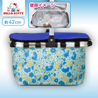 ハローキティ 小花柄ひんやりバスケット B.ブルー