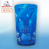 ハローキティ 紫陽花サンドブラストグラス A.青