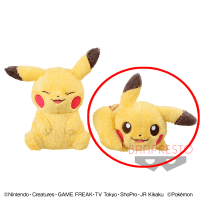 Pok?monlife with PIKACHU でっかいぬいぐるみ〜ピカチュウ〜 B.にっこり