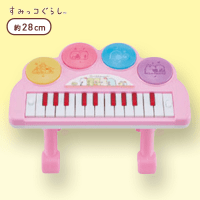 【A.ピンク】すみっコぐらし ドラムボタン付きピアノおもちゃ