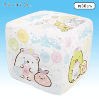 【A.しろくま+ねこ+ぺんぎん？】すみっコぐらし たぴおかパーク キューブクッション