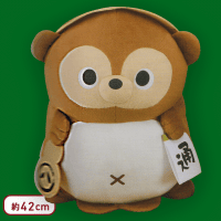 【A.うす茶】FANS たぬきのおきものぬいぐるみXL