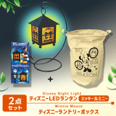 【数量限定】ディズニー ランドリーBOX ミニー＆LEDランタン(ミッキー＆ミニー)セット