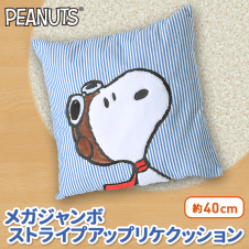 SNOOPY™ MEJストライプアップリケクッション