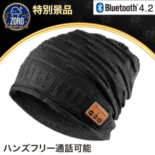 【数量限定】Bluetoothイヤホン付 ニットキャップ ブラックCタイプ