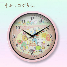 【ピンク】すみっコぐらし連続秒針壁掛け時計2(もぐらのおうち)
