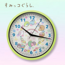 【グリーン】すみっコぐらし連続秒針壁掛け時計2(もぐらのおうち)
