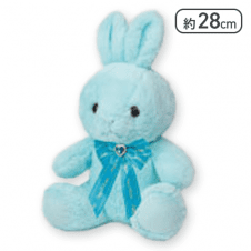 【アクアマリン(3月)】Happy Birthcolor Pastel Rabbit 28cm 〜DoubleRibbon〜