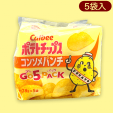 【単品配送不可】【コンソメ】140gポテトチップスうす塩＆コンソメゴー５パック※賞味期限:2025/02/28