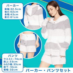 【数量限定】gelato pique ボーダーパーカー&ショートパンツSET