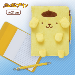 ポムポムプリン PMふわふわぬいぐるみノートセット A.ノーマル