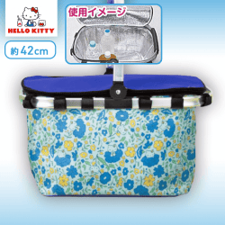 ハローキティ 小花柄ひんやりバスケット B.ブルー