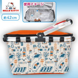 ハローキティ マイルームひんやりバスケット A.フタオレンジ