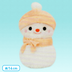 【A.オレンジ】FANS 雪だるまのあかちゃんミニぬいぐるみ