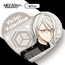 【K.ヴィクター・ヴァレンタイン】HELIOS Rising Heroes キラキラビッグハート型缶バッジ