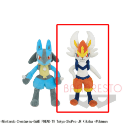 【B.エースバーン】ポケットモンスター でっかいぬいぐるみ〜ルカリオ・エースバーン〜