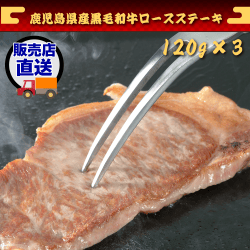 【松コース】鹿児島県産黒毛和牛ロースステーキ（120g×3） JBM208002