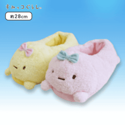 【B.たぴおか(ピンク&イエロー)】すみっコぐらし たぴおかパーク ふわふわぬいぐるみスリッパ