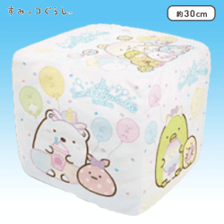 【A.しろくま+ねこ+ぺんぎん？】すみっコぐらし たぴおかパーク キューブクッション