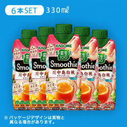 【ドリンク】カゴメ スムージー川中島白桃＆マンゴー ３３０ｍｌ 6本セット