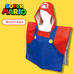 【マリオ】スーパーマリオ フード付きバスタオル
