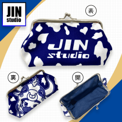 【ブルー】JINstudioがま口財布