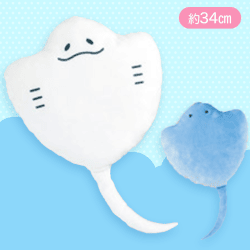 【えい】つぶらな瞳の水族館　もちふわ　おっきめぬいぐるみ