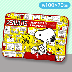 【イエロー】スヌーピーキルト＆もこもこブランケット