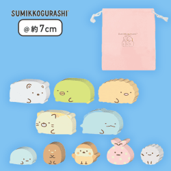 【巾着ピンク】すみっコぐらし 木製キャラ型つみき Part2