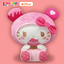 【ビビッド】パンダハローキティ カップケーキBIGぬいぐるみ
