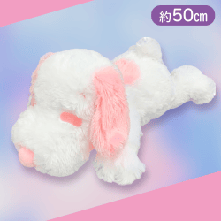 【ピンク】スヌーピーPVボア50cm寝そべりぬいぐるみ