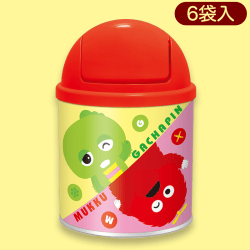 【レッド】ガチャピン・ムックトラッシュ缶(プリントチョコ入)※賞味期限:2023/11/30