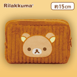 【リラックマ】リラックマ アップリケコーデュロイポーチ