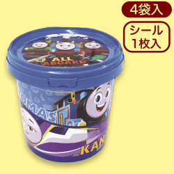 【ブルー】機関車トーマスプリントミニバケツ※賞味期限:2023/5/21