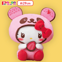 【ピンク】パンダハローキティ ストロベリーショコラパレットBIGぬいぐるみ