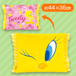 【ピンク】トゥイーティー スクエアクッション