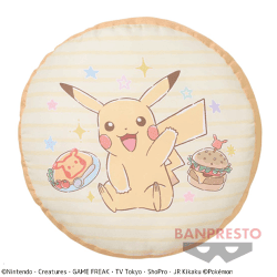 【ピカチュウ】ポケットモンスター リバーシブルクッション「Cafe Art」〜ピカチュウ・イーブイ〜