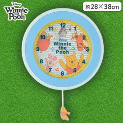 【ブルー】くまのプーさんプラチナムザッカスイングウォールクロック