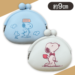 【ホワイト&ブルー】【2種1セット】スヌーピー　シリコンがまぐちポーチ