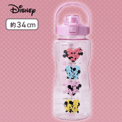 【カラフルハート】ミッキー＆ミニー　プラチナムザッカビッグクリアボトル