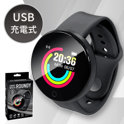 【ブラック】多機能スマートウォッチROUNDY