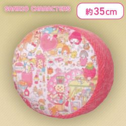 【レッド】 サンリオキャラクターズ ラッピング柄ぽこぽこサンドクッション