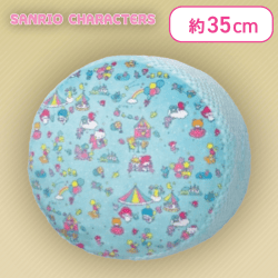 【ブルー】 サンリオキャラクターズ ラッピング柄ぽこぽこサンドクッション