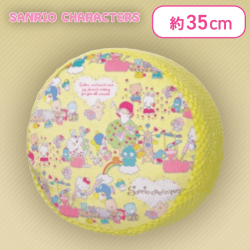 【イエロー】 サンリオキャラクターズ ラッピング柄ぽこぽこサンドクッション