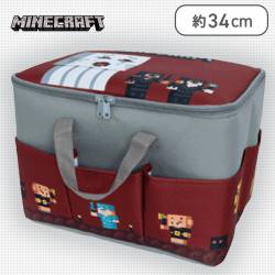 【赤】マインクラフト 大きなポッケ付きバスケット