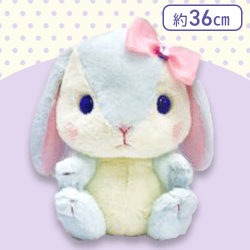 【ブルー】ぽてうさろっぴーパステルリボンBIG