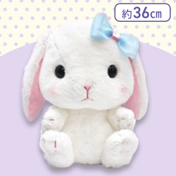 【ホワイト】ぽてうさろっぴーパステルリボンBIG