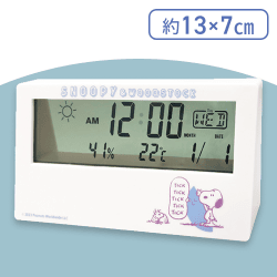 【B柄】スヌーピー　温湿度計付きデジタルクロック